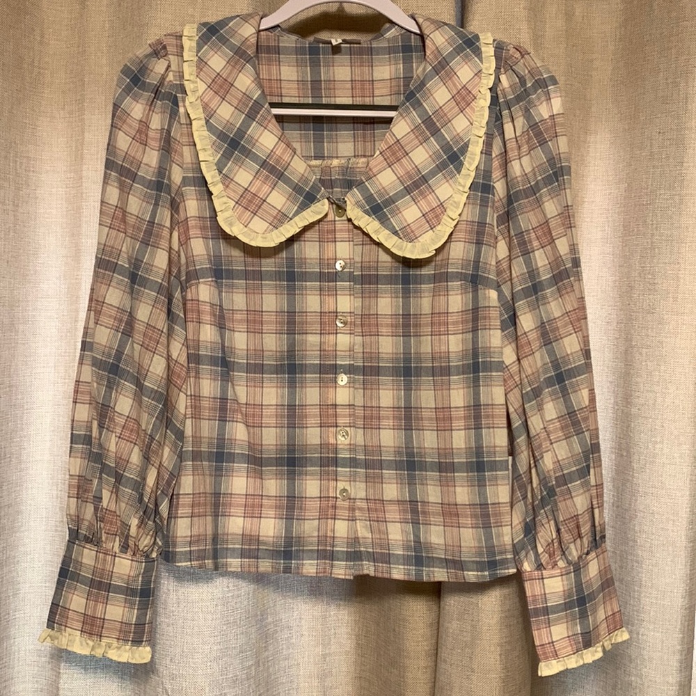 Prairie collar button up blouse